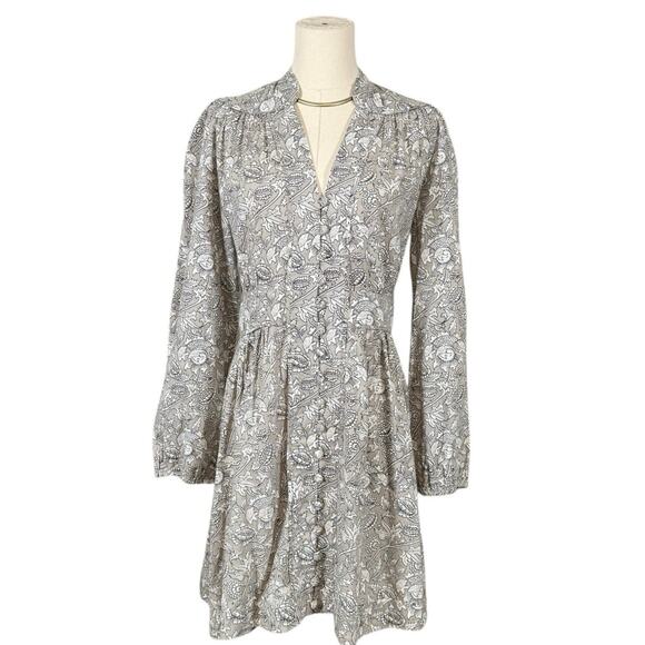 Anna Cate Dresses & Skirts - Anna Cate Cotton Button Front Dress Small Gray Floral NWOT Cottagecore